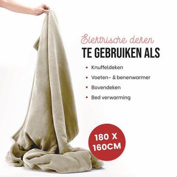 2dekans | DistinQ Elektrische Bovendeken XXL 180x160 cm - 2, Ophalen of Verzenden, Zo goed als nieuw