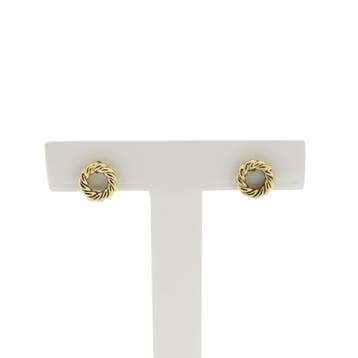 Vintage tricolor gouden oorstekers (Oorbellen), Ophalen of Verzenden, Gebruikt, Goud, Goud