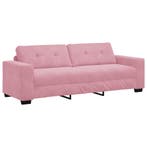 vidaXL | 3-Zits Sofa | met kussen Roze Fluweel, Verzenden, Nieuw, Driepersoons, Stof