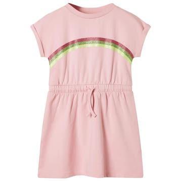 vidaXL Kinderjurk met trekkoord 116 lichtroze, Verzenden, Nieuw