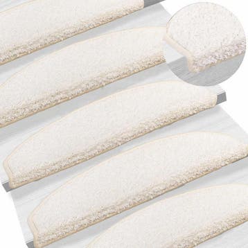 vidaXL Zelfklevende Trapmatten 15 st 80 x 24,5 x 3,5 cm Wit, Verzenden, Nieuw