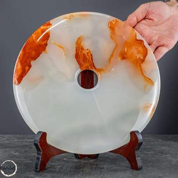 Natuurlijke onyx geluks-munt als teken van geluk - welvaart-