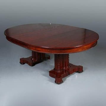 Ronde vroeg Biedermeier coulissentafel tot 12 max 14 persone, Antiek en Kunst, Antiek | Meubels | Tafels, Ophalen of Verzenden