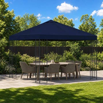 vidaXL Paviljoen 3 x 3 m Blauw Polyester en staal 190 gsm, Verzenden, Nieuw
