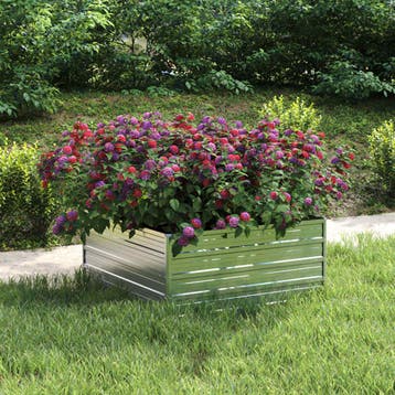 vidaXL Plantenbak verhoogd 100x100x45 cm gegalvaniseerd, 100 cm of meer, Verzenden, Nieuw, Metaal