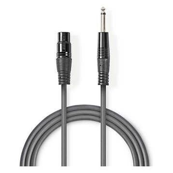 XLR naar jack 6.35 mm kabel | V  M | Nedis | 5 meter, Verzenden, Nieuw