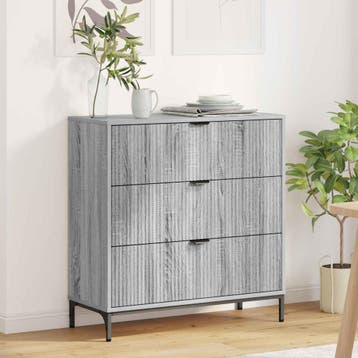 vidaXL Dressoir Grijs Sonoma 79,5 x 33 x 82 cm Bewerkt hout, Verzenden, Nieuw, Overige houtsoorten, Minder dan 50 cm