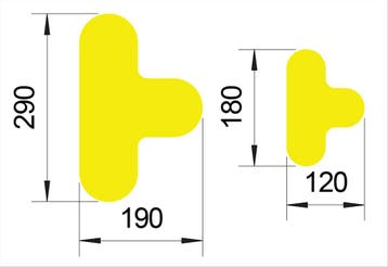 T - stuk voor vloermarkering - Polyvinylchloride (PVC) -, Verzenden