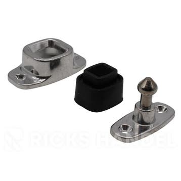 Deurklem set aluminium groot – 3-delig met pin hoogte 40 mm, Caravans en Kamperen, Ophalen of Verzenden, Nieuw
