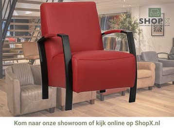 Leren fauteuil Glory - Toledo Ducati (rood), Nieuw, Ophalen of Verzenden, 50 tot 75 cm, Industrieel, Modern