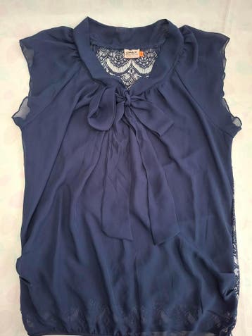 Only Weekend Wardrobe Lux Lace Back top, Maat 38/40 (M), Only, Blauw, Zo goed als nieuw