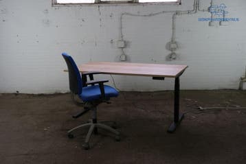 ZGAN elektrisch bureau Halifax eiken 160x80 cm USB, Verzenden, Gebruikt