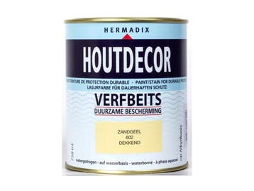Veiling - 2x Hermadix verfbeits zandgeel 750ml Houtdecor, Doe-het-zelf en Verbouw, Verf, Beits en Lak, Nieuw