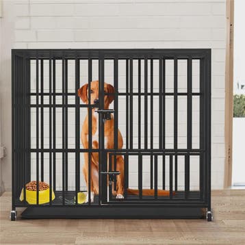 Robuuste Metalen Hondenkennel met 3 Deuren, Wielen en Uitnee, Dieren en Toebehoren, Verzenden, Nieuw