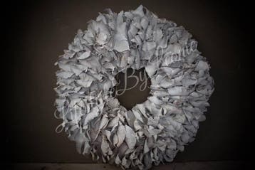 Krans Palm Petal white 55 cm, Ophalen of Verzenden, Nieuw