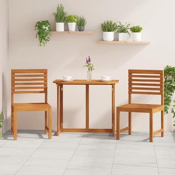 vidaXL 2 st Tuinstoel Massief acaciahout Bruin, Tuin en Terras, Tuinsets en Loungesets, Verzenden, Nieuw, 2 zitplaatsen