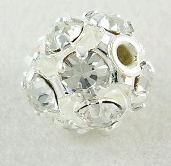 1 x Metalen filigraan kralen zilverkleur 12 mm met krista..., Ophalen of Verzenden, Nieuw, Kraal
