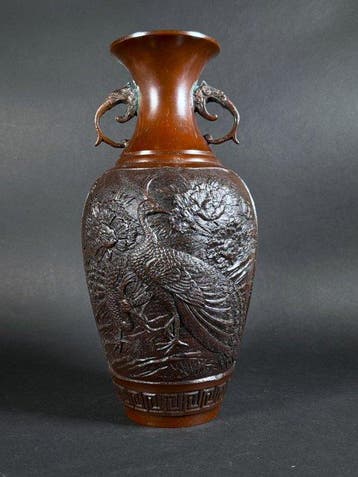 Ikebana vaas - Brons - Japan - Japanse bronzen vaas