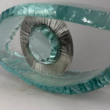 Andrzej Rafalski - sculptuur, LARGE Handmade Glass EYE - 22, Antiek en Kunst