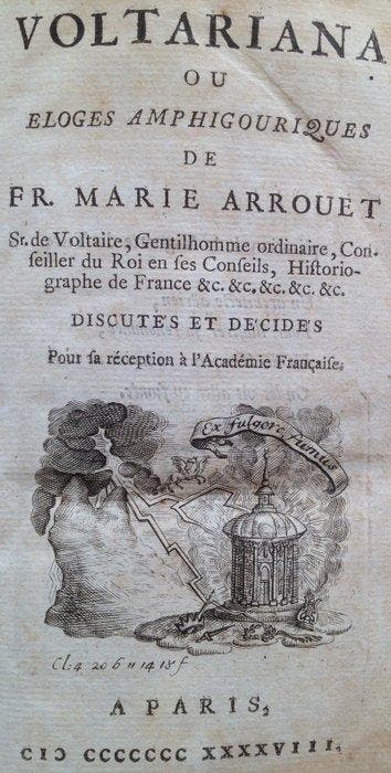 Anonyme - Voltariana ou Éloges amphigouriques - 1748