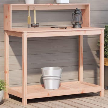 vidaXL Oppottafel met schappen 108x50x109,5 cm massief, Verzenden, Nieuw