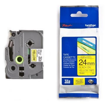 Brother TZe-651 tape zwart op geel 24 mm (origineel), Verzenden, Nieuw, Printertape, Brother