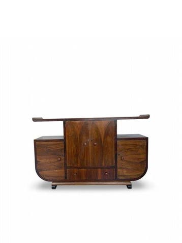 Dressoir - Walnoot, Messing, Hout, Wortelnotenhout, Antiek en Kunst