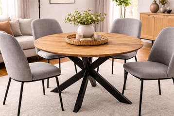 Showroomactie! Eetkamertafel Rond 115 cm, 130 cm | Verjongd, Modern | Luxe | Landelijk, Rond, Nieuw, Vier personen