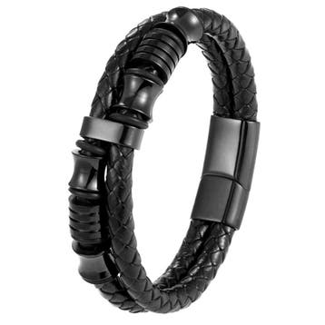Fako Bijoux - Armband Heren - Black Mystery - Mannen - RVS -, Verzenden, Nieuw
