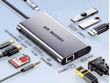 10-in-1 USB-C Hub 4K HDMI Ethernet USB 3.0 100W PD, Verzenden, Nieuw