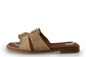 Manfield Sandalen in maat 38 Beige, Verzenden, Beige, Sandalen of Muiltjes, Zo goed als nieuw
