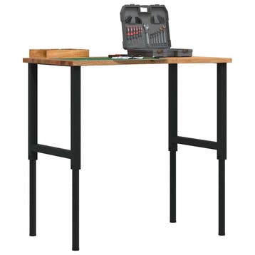 vidaXL Werkbank 100x60x(71,5-98) cm eikenhout lichtbruin, Verzenden, Nieuw