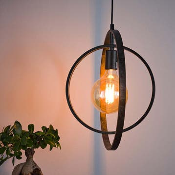 *WOONWINKEL* Cirkel Hanglamp Metaal Zwart, Huis en Inrichting, Lampen | Hanglampen, Verzenden, Nieuw