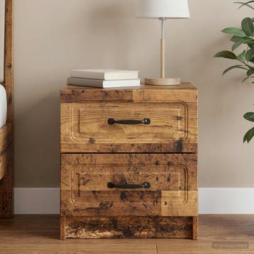vidaXL Nachtkastje Oud hout 43 x 34,5 x 44,5 cm Bewerkt hout, Minder dan 45 cm, Verzenden, Nieuw, Minder dan 55 cm