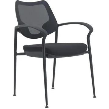 Euroseats Curve vergaderstoel / stapelstoel | gaasrug, zwart, Huis en Inrichting, Stoelen, Zwart, Nieuw, Ophalen of Verzenden
