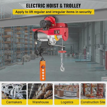 Elektrische Takel met Trolley 1700/2200 LBS - Krachtige Hijs, Verzenden, Nieuw