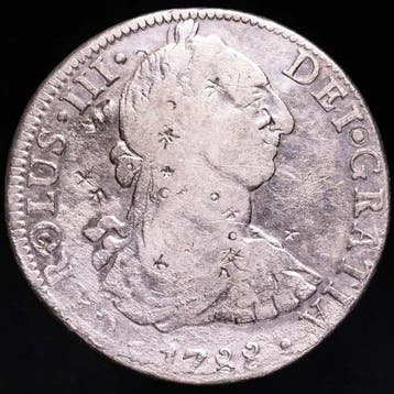 Spanje. Carlos III. 8 Reales Acuñados en ceca de México,