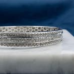 Witgouden slavenarmband met ca. 1,40 ct. diamanten; Maat M, Sieraden, Tassen en Uiterlijk, Armbanden, Gebruikt, Overige kleuren
