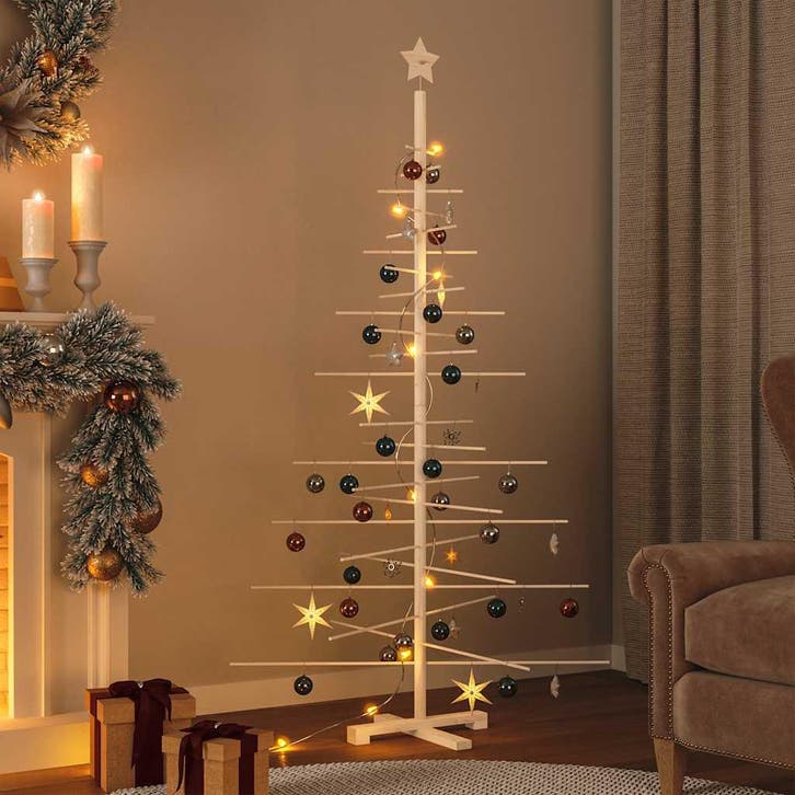 vidaXL Kerstdecoratie kerstboom 180 cm massief grenenhout, Diversen, Kerst, Nieuw, Verzenden
