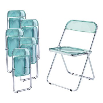Klapstoel set van 6 Pornainen 74x46x47 cm mintgroen [en.casa, Huis en Inrichting, Stoelen, Verzenden, Nieuw