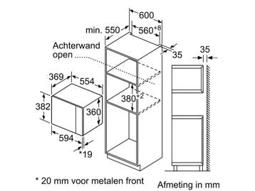 Siemens BE555LMB1 - Magnetron - 25 liter - Grill -, Witgoed en Apparatuur, Verzenden, Zo goed als nieuw