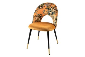 Design stoel PRET-A-PORTER geel fluweel bloemmotief en, Huis en Inrichting, Stoelen, Ophalen of Verzenden, Nieuw