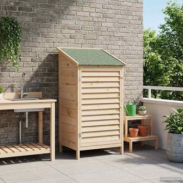 vidaXL Tuinschuur met dak Naturel 59 x 56 x 113,5 cm Massief, Verzenden, Nieuw
