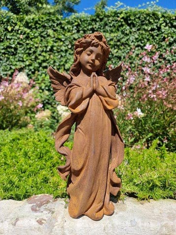 sculptuur, Biddende engel - 32 cm - IJzer
