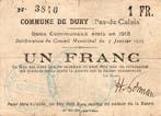 1 Franc France Komitat 62 – Durx – Bon Communaux – 1 F, Verzenden