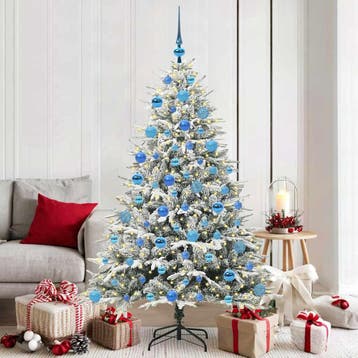 vidaXL Artificial Pre-lit Kerstboom met Ballenset Groen 180, Verzenden, Nieuw