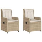 Tuinstoelen Poly Rattan Beige | Retourdeal 36% Korting, Ophalen of Verzenden, Nieuw, Rotan, Verstelbaar