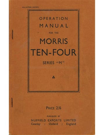 1946 MORRIS TEN-FOUR INSTRUCTIEBOEKJE ENGELS