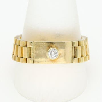 Ring - 18 karaat Geel goud Diamant (Natuurlijk), Sieraden, Tassen en Uiterlijk, Nieuw
