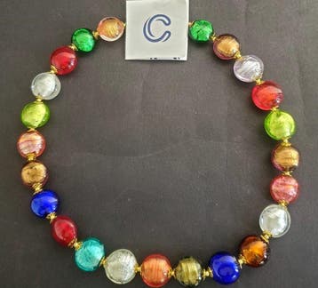 glas met 24-karaat goud en zilver - Italië - glas en goud
